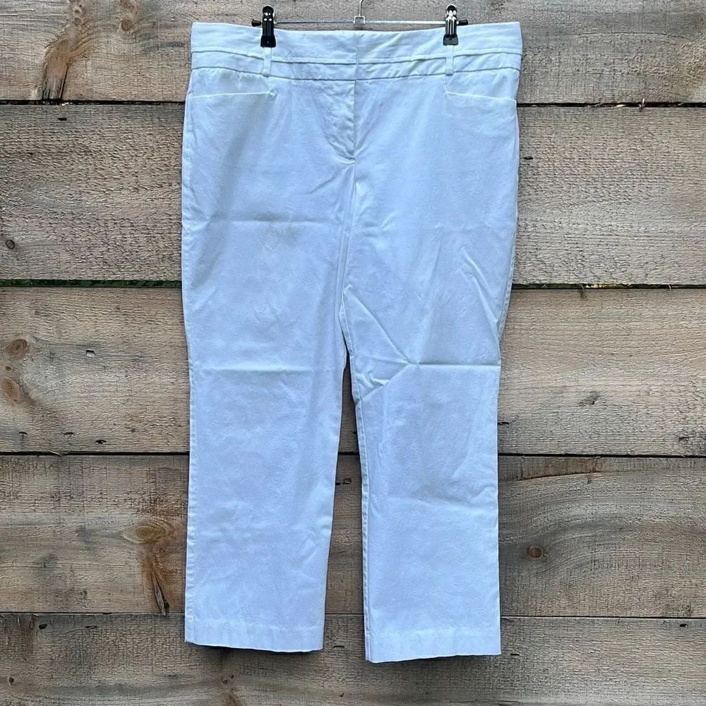 Worthington Women's White Modern Fit Rayon Stretch Ankle Pant